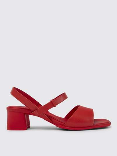 Camper Katie  Leather Sandals In Red