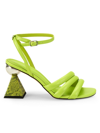 Circus By Sam Edelman Women's Bobbie Snake-embossed Architectural Heel Sandals In Citrus Lime