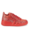 Giuseppe Zanotti Women's Women's Paisley-print Wedge Sneakers In Red