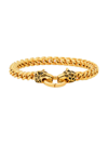 ANTHONY JACOBS MEN'S 18K GOLD PLATED STAINLESS STEEL TIGER'S HEAD BRACELET