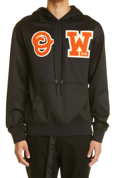 Off-white Skate Logo Patch Zipped Hoodie In Nero