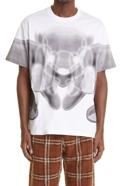 Burberry White Crew Neck T-shirt With Bear Print