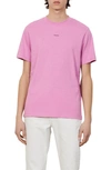 Sandro Logo-embroidered Crewneck Cotton-jersey T-shirt In Pink