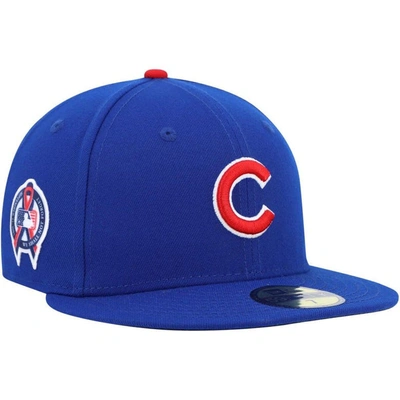 New Era Men's  Royal Chicago Cubs 9/11 Memorial Side Patch 59fifty Fitted Hat