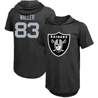 Majestic Threads Darren Waller Black Las Vegas Raiders Player Name & Number Tri-blend Hoodie T-shirt