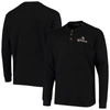 DUNBROOKE DUNBROOKE BLACK MINNESOTA VIKINGS LOGO MAVERICK THERMAL HENLEY LONG SLEEVE T-SHIRT