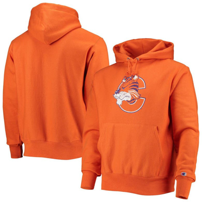 Champion Orange Clemson Tigers Vault Logo Reverse Weave Pullover Hoodie