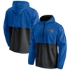 Fanatics Branded Blue/black Orlando Magic Anorak Block Party Windbreaker Half-zip Hoodie Jacket In Blue