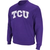 Colosseum Men's Tcu Horned Frogs Arch & Logo Crew Neck Sweatshirt In Purple