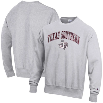 Champion Heathered Gray Texas Southern Tigers Arch Over Logo Reverse Weave Pullover Sweatshirt