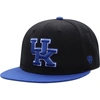 TOP OF THE WORLD TOP OF THE WORLD BLACK/ROYAL KENTUCKY WILDCATS TEAM COLOR TWO-TONE FITTED HAT