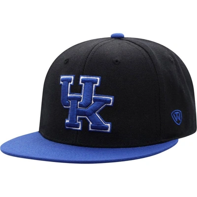 Top Of The World Men's  Black, Royal Kentucky Wildcats Team Color Two-tone Fitted Hat In Black,royal