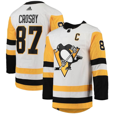 Adidas Originals Adidas Sidney Crosby White Pittsburgh Penguins Away Captain Patch Primegreen Authentic Pro Player Je