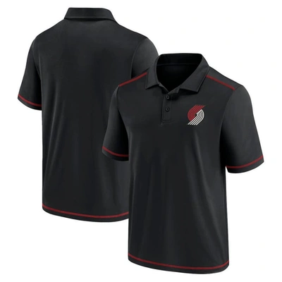 Fanatics Men's Black Portland Trail Blazers Primary Logo Polo Shirt