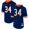 MITCHELL & NESS MITCHELL & NESS WALTER PAYTON NAVY CHICAGO BEARS RETIRED PLAYER MESH NAME & NUMBER HOODIE T-SHIRT