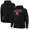 CHAMPION CHAMPION BLACK OHIO STATE BUCKEYES BIG & TALL ARCH OVER LOGO POWERBLEND PULLOVER HOODIE
