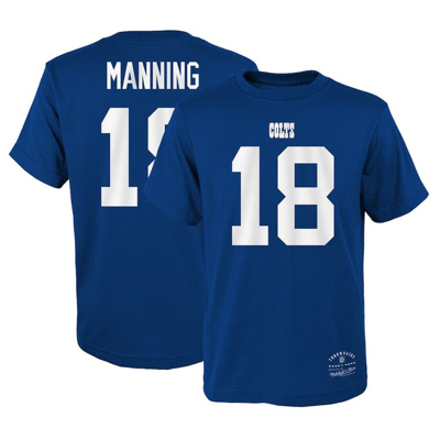 Mitchell & Ness Kids' Youth  Peyton Manning Royal Indianapolis Colts Retired Player Retro Name & Number T-s