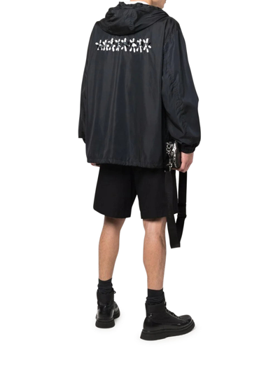 Givenchy Black Windbreaker In 4g Jacquard Nylon