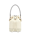 FENDI MINIBAG IN WHITE LEATHER WITH THREADINGS