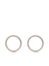 Maison Margiela Silver Semi-polished Hoop Earrings In Metallic