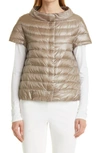 Herno Emilia Cap Sleeve Quilted Down Jacket In Brown