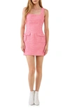 Endless Rose Tweed Pocket Detail Mini Dress In Pink