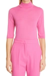 Max Mara Vacillo Mock-neck Wool Sweater In Fuxia