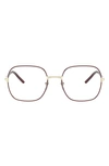 Prada 54mm Rectangle Optical Glasses In Bordeaux/demo Lens