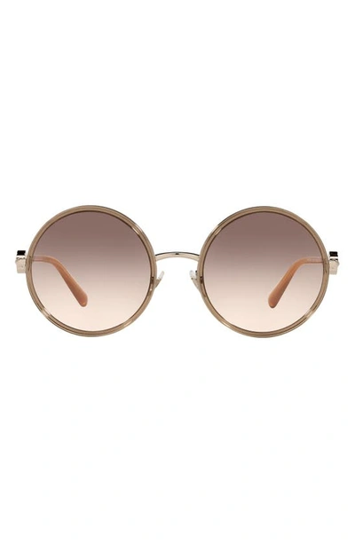 Versace 56mm Gradient Round Sunglasses In Transparent