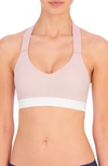 Natori Low Impact Dynamic Racerback Sports Bralette In Rose/ White