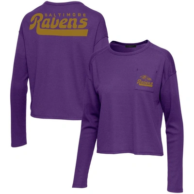 Junk Food Women's Purple Baltimore Ravens Pocket Thermal Long Sleeve T-shirt