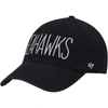 47 '47 BLACK SEATTLE SEAHAWKS SHIMMER TEXT CLEAN UP ADJUSTABLE HAT