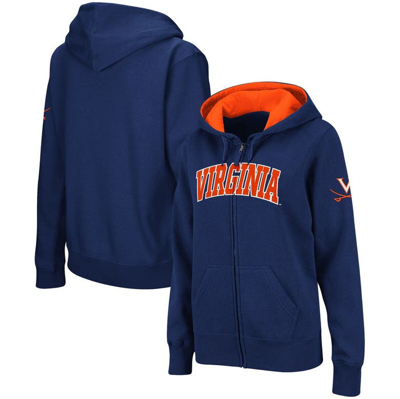 Colosseum Navy Virginia Cavaliers Arched Name Full-zip Hoodie