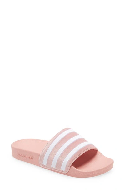 Adidas Originals Women's Adilette Slide Sandals In Wonmau/ftw