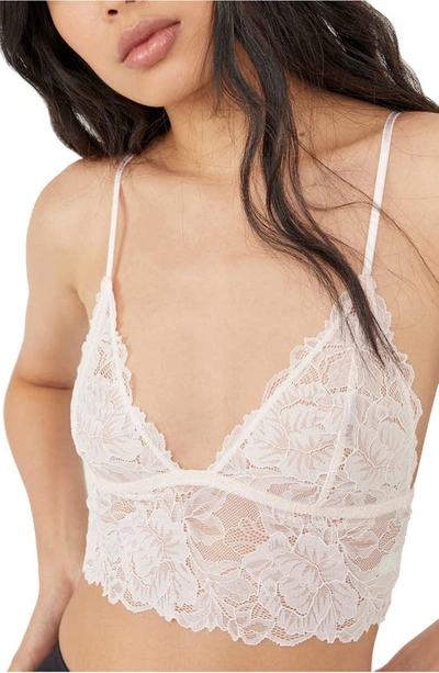 Free People Intimately Fp Everyday Lace Longline Bralette In Heavenly Pink