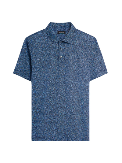 Bugatchi Men's Ooohcotton Tech Victor Short-sleeve Polo Shirt In Classic Blue