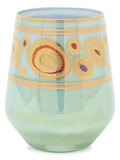 Vietri Regalia Aqua Stemless Wine Glass