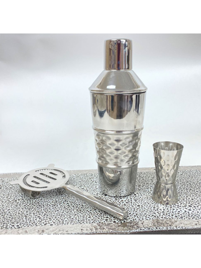 Michael Wainwright Truro Platinum 3-piece Strainer, Jigger & Cocktail Shaker Set In Gray