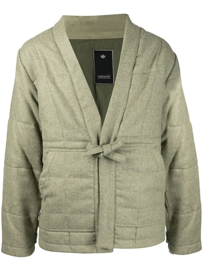 Maharishi Padded Tie-waist Jacket In Green