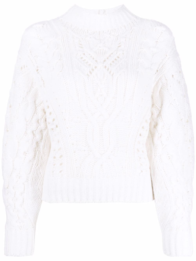 Vince Chunky Ribbed Knit Jumper In Weiss