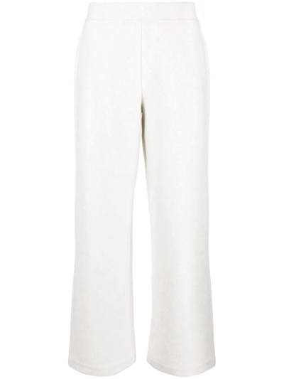 Vince High-waisted Wide-leg Trousers In Heather Pearl Grey