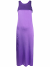 Loulou Studio Sula Satin Silk-blend Dress In Purple