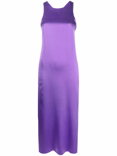 Loulou Studio Sula Satin Silk-blend Dress In Purple