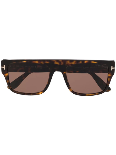 Tom Ford Tortoiseshell Oversized-frame Sunglasses In Braun
