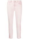 Stella Mccartney Fresh Peach Twisted Seam Crop Straight Leg Jeans In Rosa