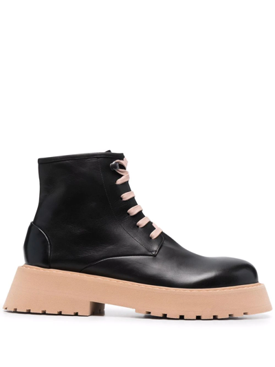 Marsèll Chunky Leather Ankle Boots In Black
