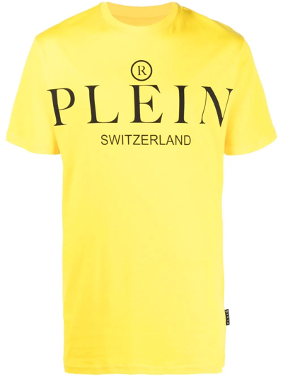 Philipp Plein Logo-print Cotton T-shirt In Gelb