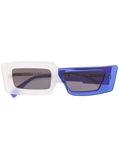 Kuboraum X11 Rectangle-frame Sunglasses In Pearl Blue