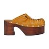 Marni Whipstitch Open-back Platform Mules In Honey