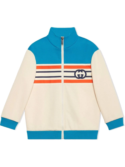 Gucci Kids' Gg Stripe-trim Jacket In White